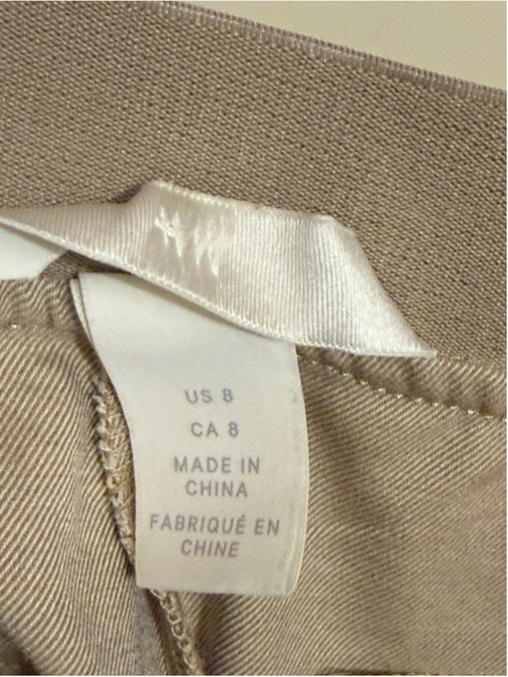 H&M Women’s Beige Tan Elastic Waist Slim Ankle Dress Pants 27” Inseam Size 8 - Picture 6 of 6